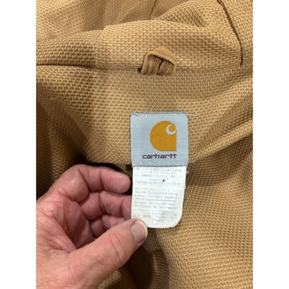 Vintage Carhartt J131 Sandstone Active Jacket union made Duck Thermal Workwear - Picture 4 of 11